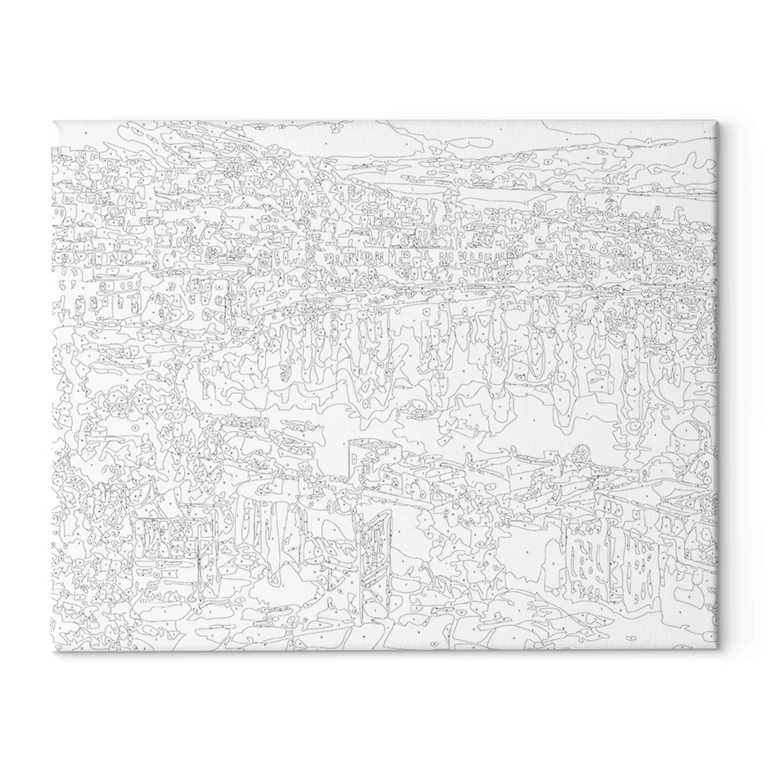 Schilderen op Nummer op Canvas - Coastal City (50x40 cm) 