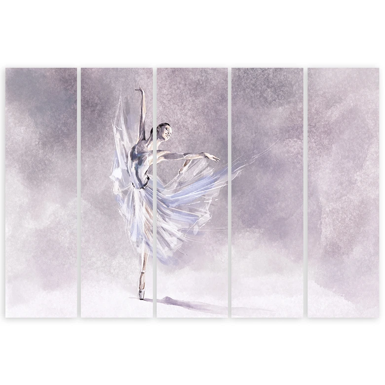 Leinwandbild 5 teilig, Ballerina Pirouet 