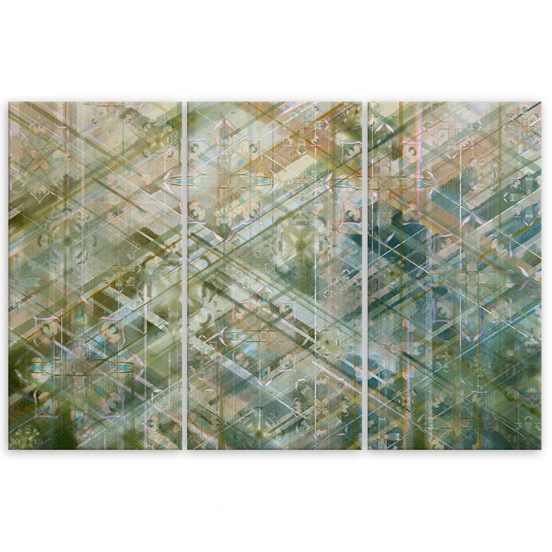 Leinwandbild 3 teilig, Abstrakte geometrische Formen 
