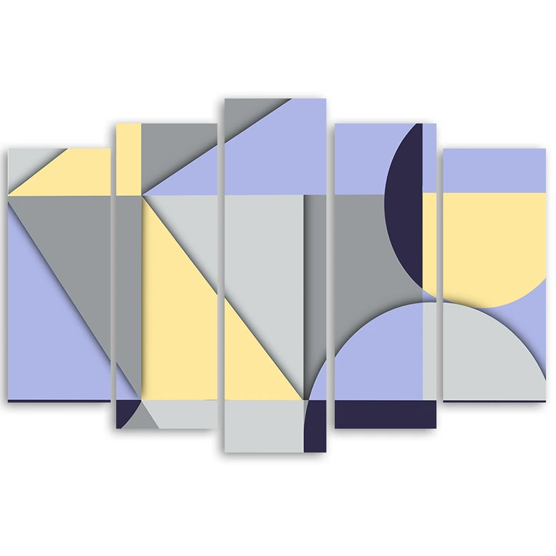 Leinwandbild 5 teilig, Geometrische Abstraktionsformen 