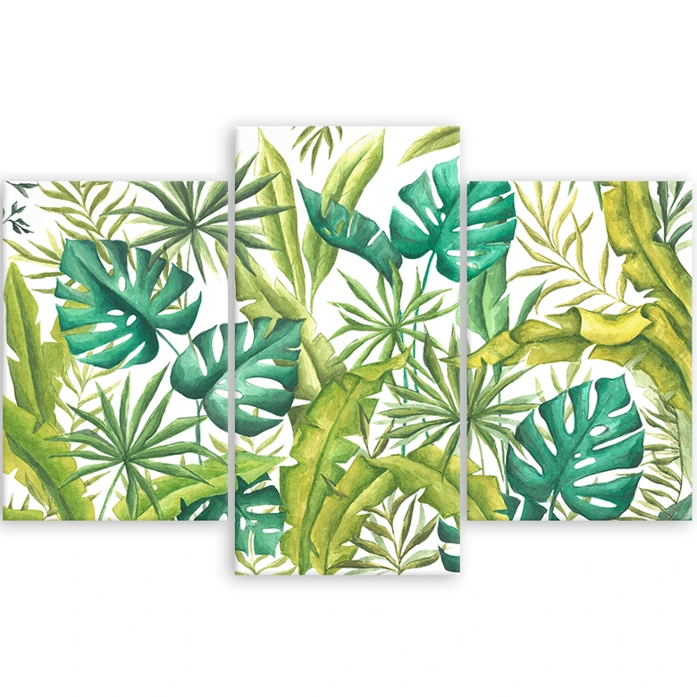 Leinwandbild 3 teilig, Monster's Blätter 