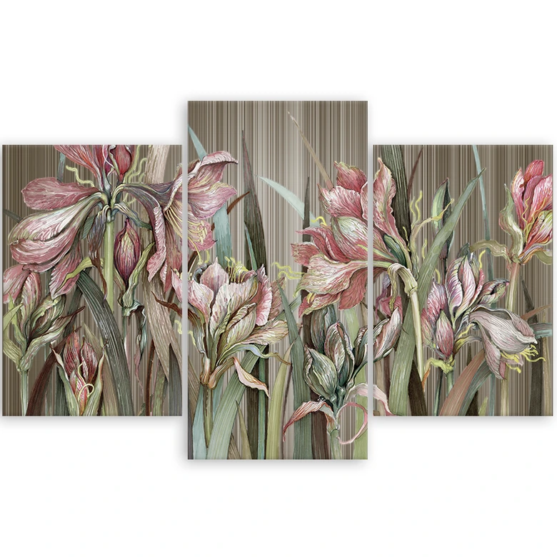 Leinwandbild 3 teilig, Iris Blumen 