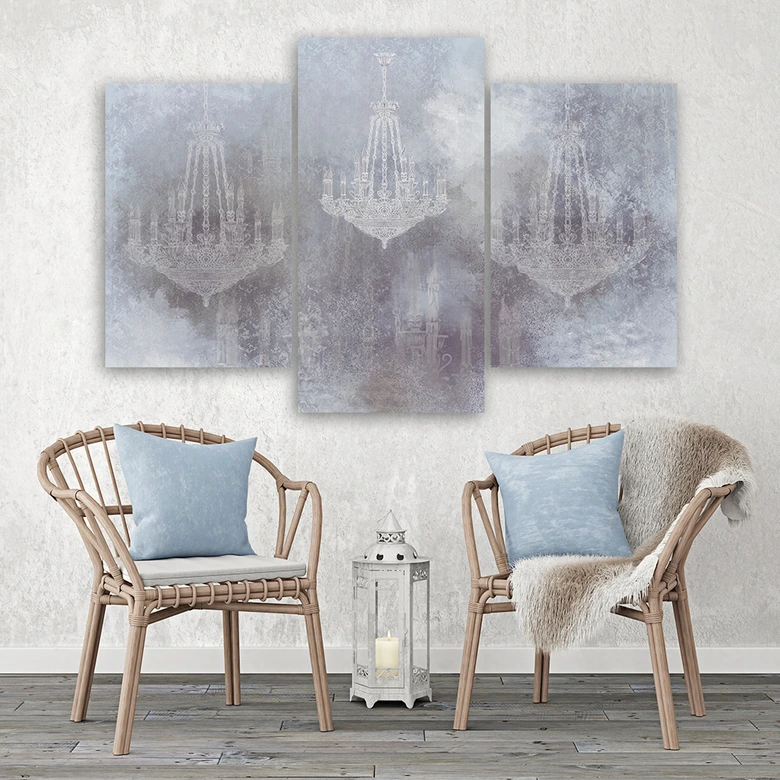 Leinwandbild 3 teilig, Kronleuchter 