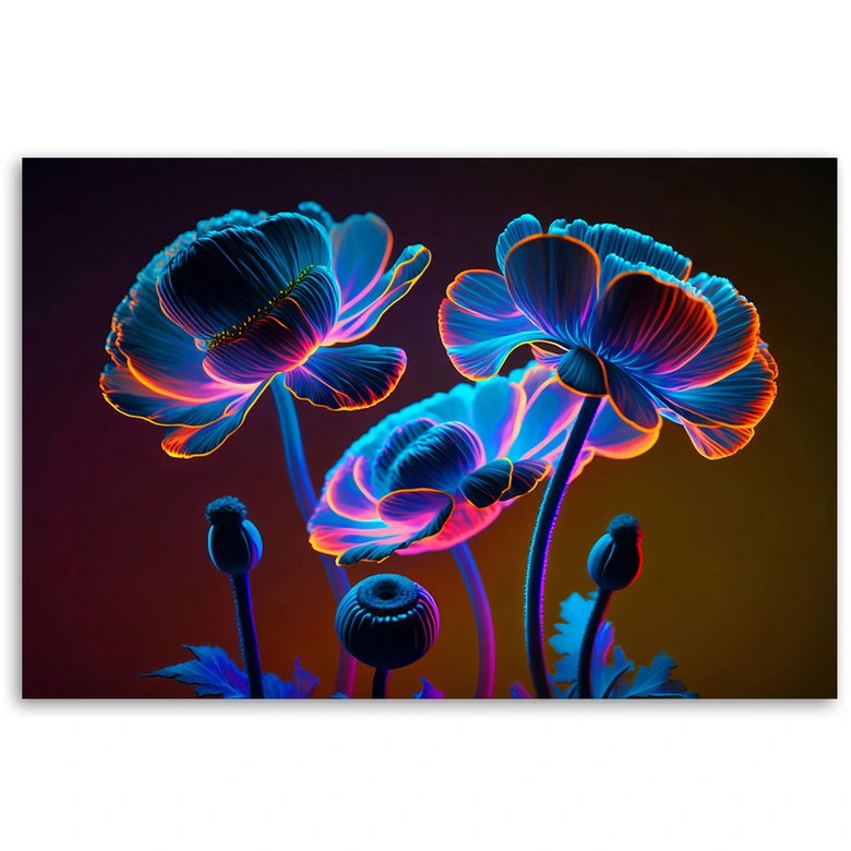 Leinwandbild, Neonblumen Natur 