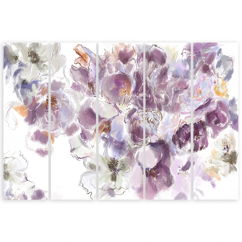 5 stykke lærredstryk, Irisblomst 