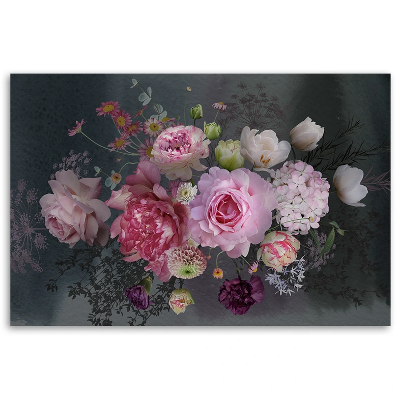 Canvas schilderij, Vintage bloemen boeket 