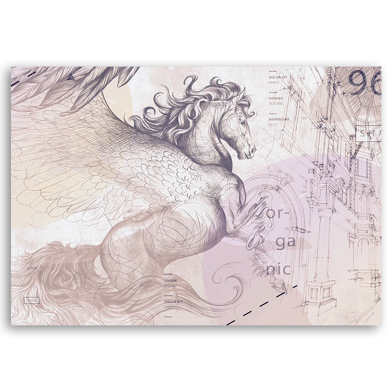 Canvasbillede, Pegasus hest abstrakt 