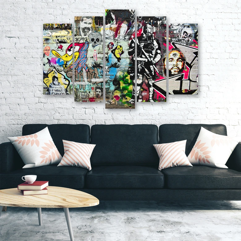 5-delige canvasprint Graffiti Street Art 