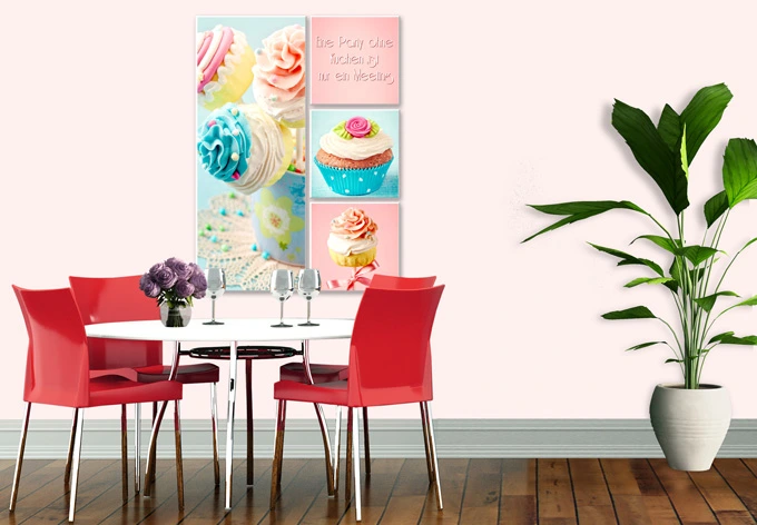 Wandbild Eine Party ohne Kuchen (4-teilig) 