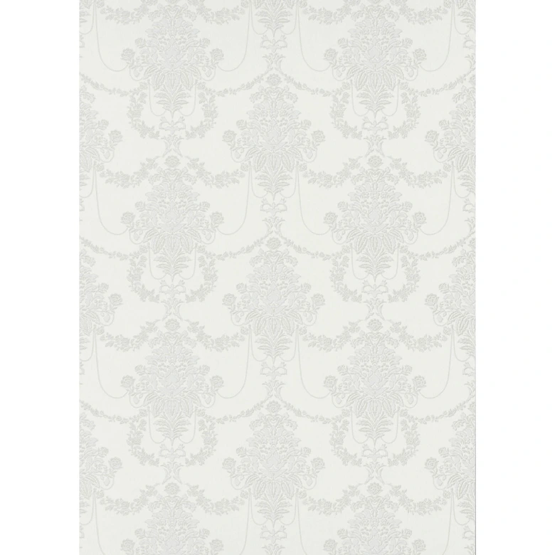 Papier peint décoratif Erismann Versailles blanc, gris, argent 