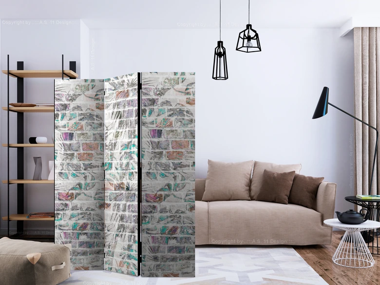 Paravent, Raumteiler freistehend, Trennwand - Tropische Wand 