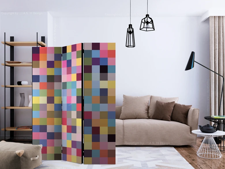 Paravent Séparation de pièce - Palette de couleurs, 3 pièces 