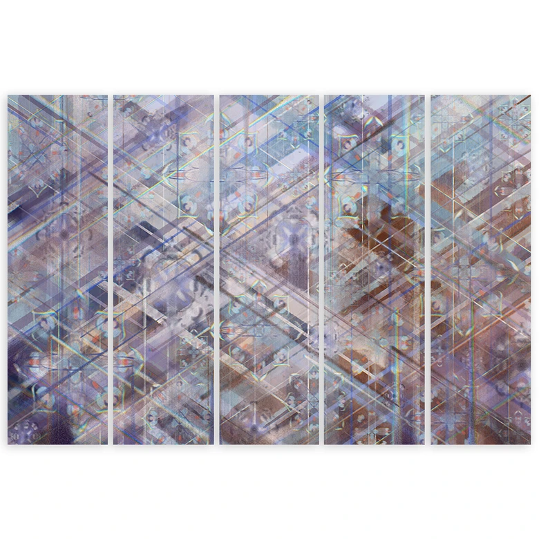 Leinwandbild 5 teilig, Abstrakte geometrische Formen 