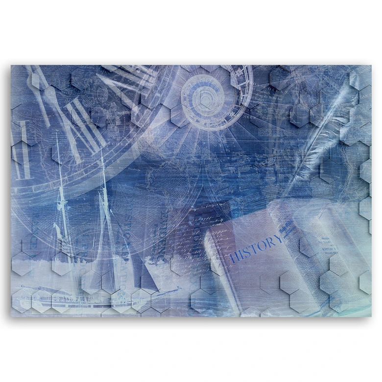 Leinwandbild, Abstrakt  Blau 3D 