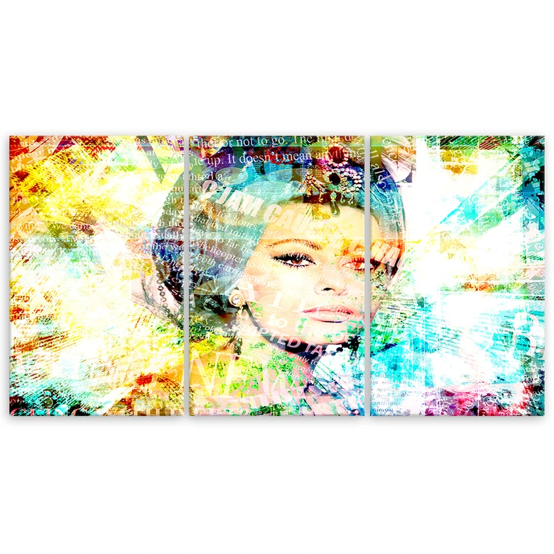 Leinwandbild 3-teilig, Sophia Loren 