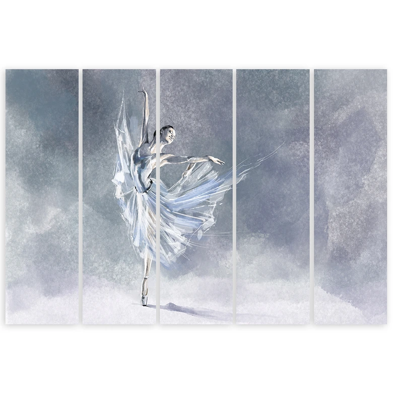 Leinwandbild 5 teilig, Ballerina Pirouet 