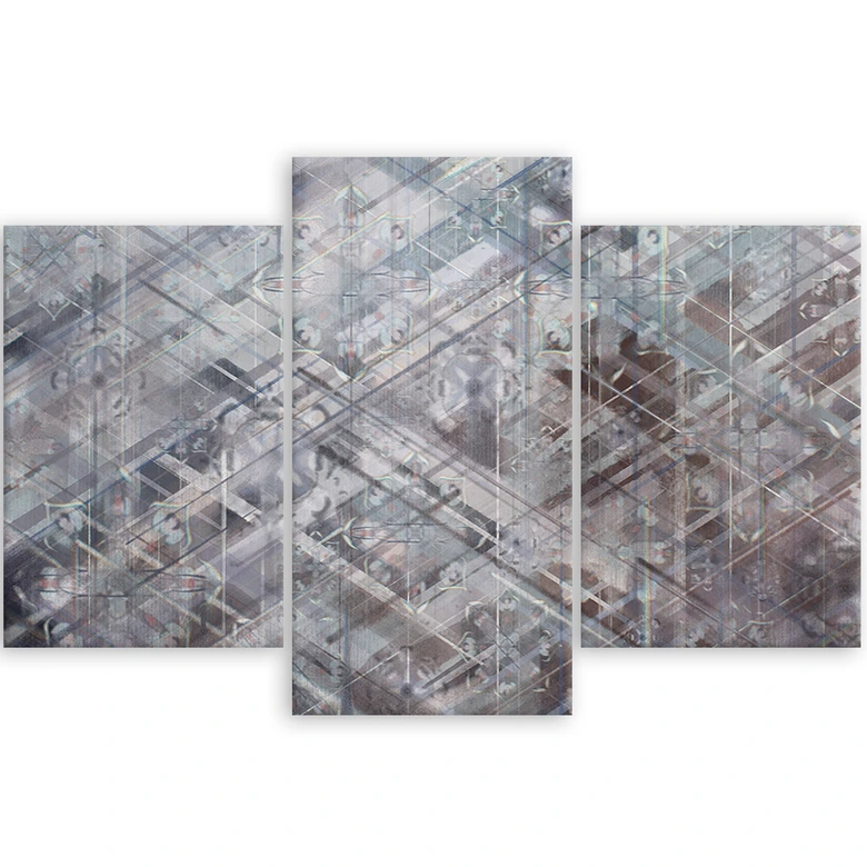 Leinwandbild 3 teilig, Abstrakte geometrische Formen 