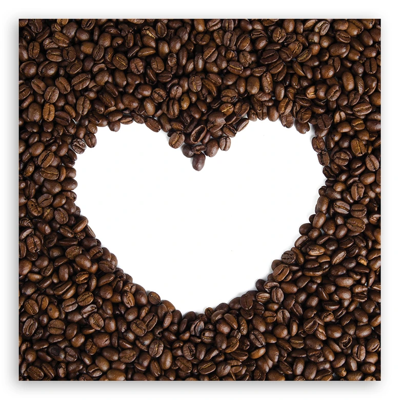 Leinwandbild, Kaffee Herz 
