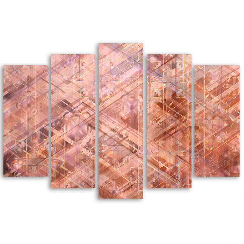 Leinwandbild 5 teilig, Abstrakte geometrische Formen 