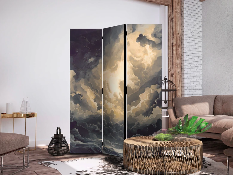 Paravent, Raumteiler freistehend, Trennwand - Epic Sun and Clouds Play 