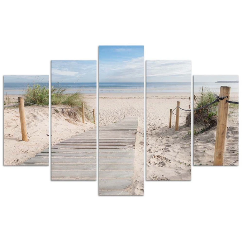 Canvas print 5 stuks, strand zee 