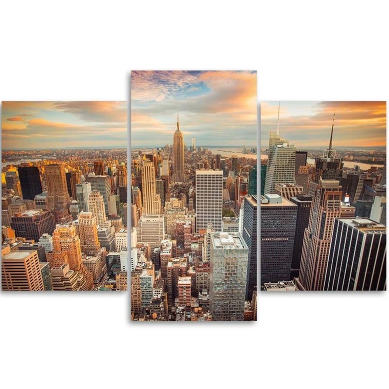 Leinwandbild 3-teilig, New York Stadt Manhattan USA 
