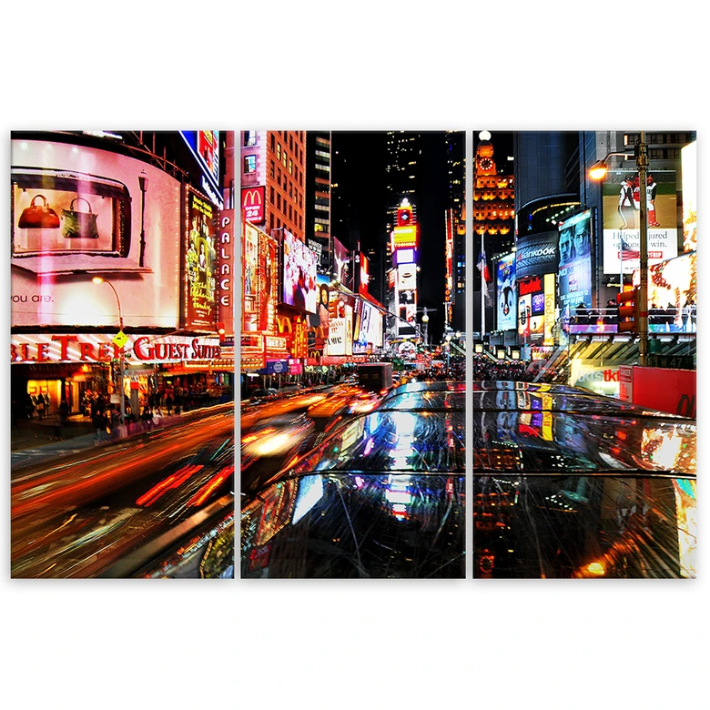 Leinwandbild 3-teilig, Times Square New York 
