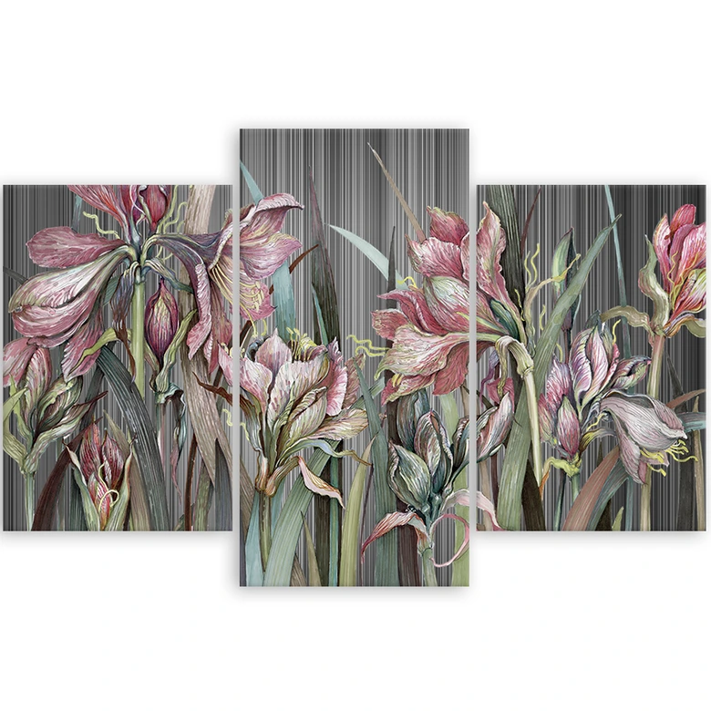 Leinwandbild 3 teilig, Iris Blumen 