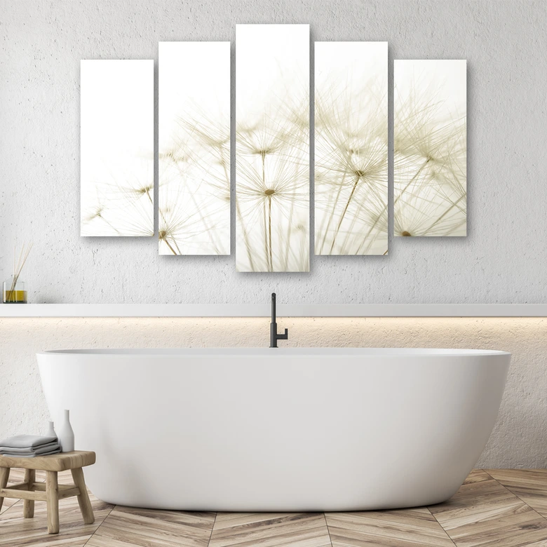 Leinwandbild 5 teilig, Gebläse Blumen Natur 
