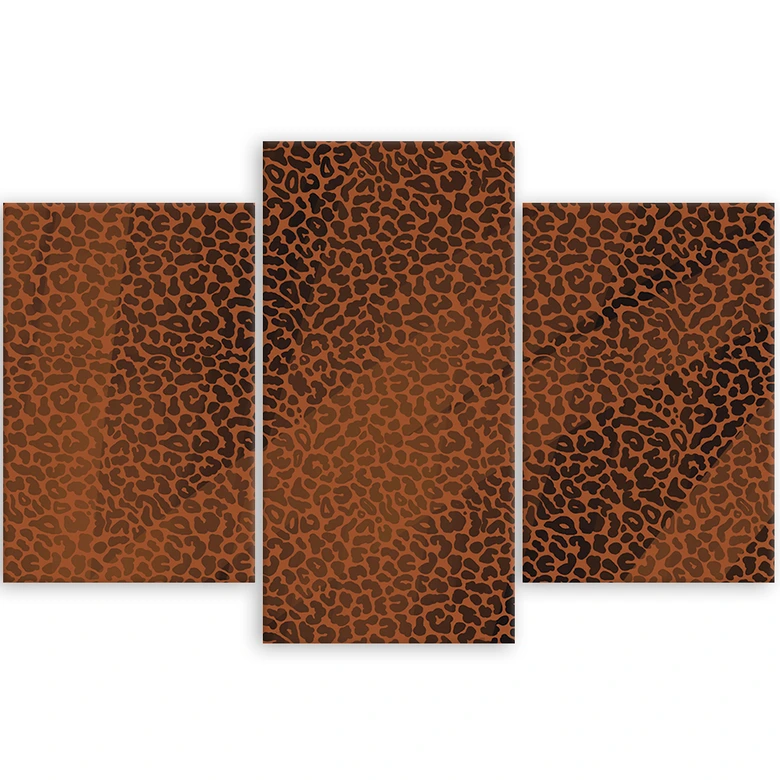 Leinwandbild 3 teilig, Leopard Leopard Pelfpatches Muster 