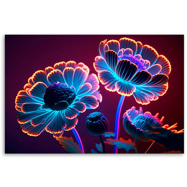 Leinwandbild, Neon-Blütenknospen 