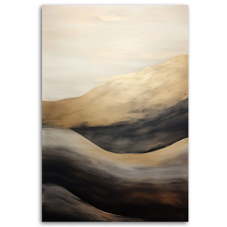 Leinwandbild, Goldene Wellen 
