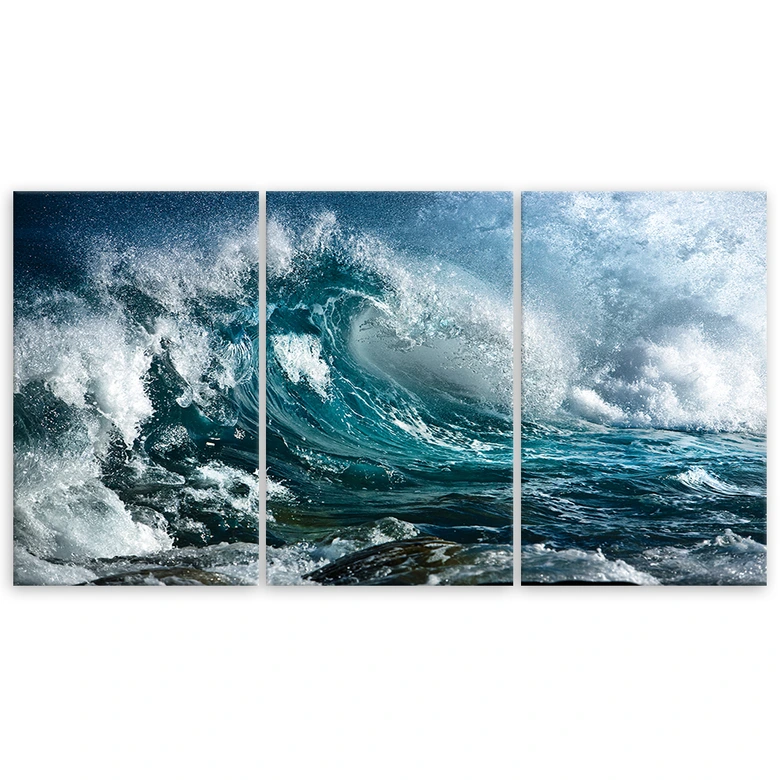 Leinwandbild 3-teilig, Meer Ozean Wellen 