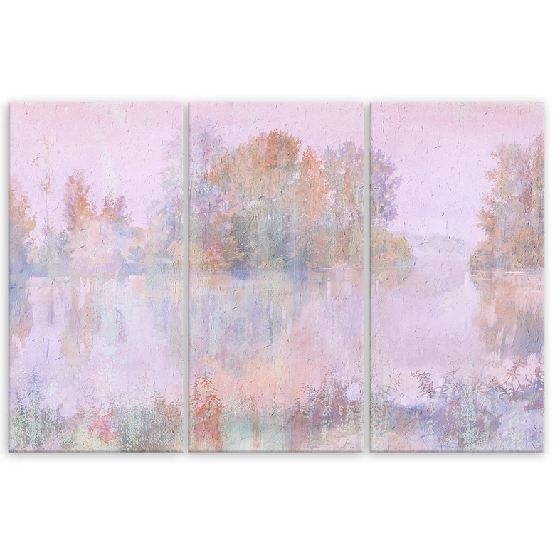 Leinwandbild 3 teilig, Seeblick 