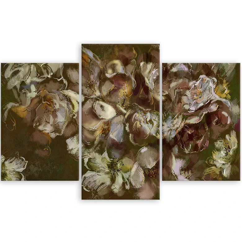Leinwandbild 3 teilig, Iris Blume 