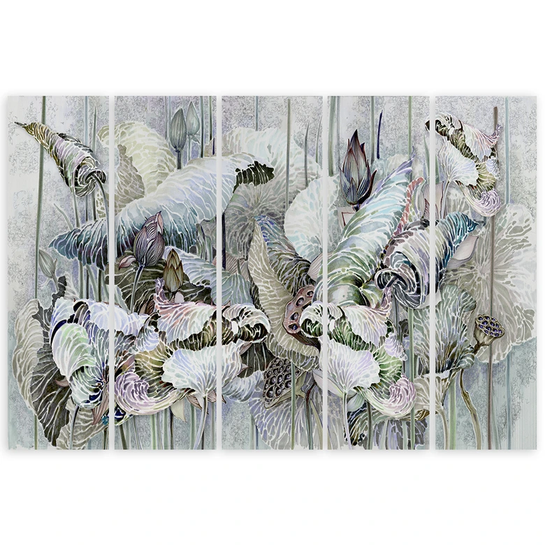 Leinwandbild 5 teilig, Saint Lotos Blumen 