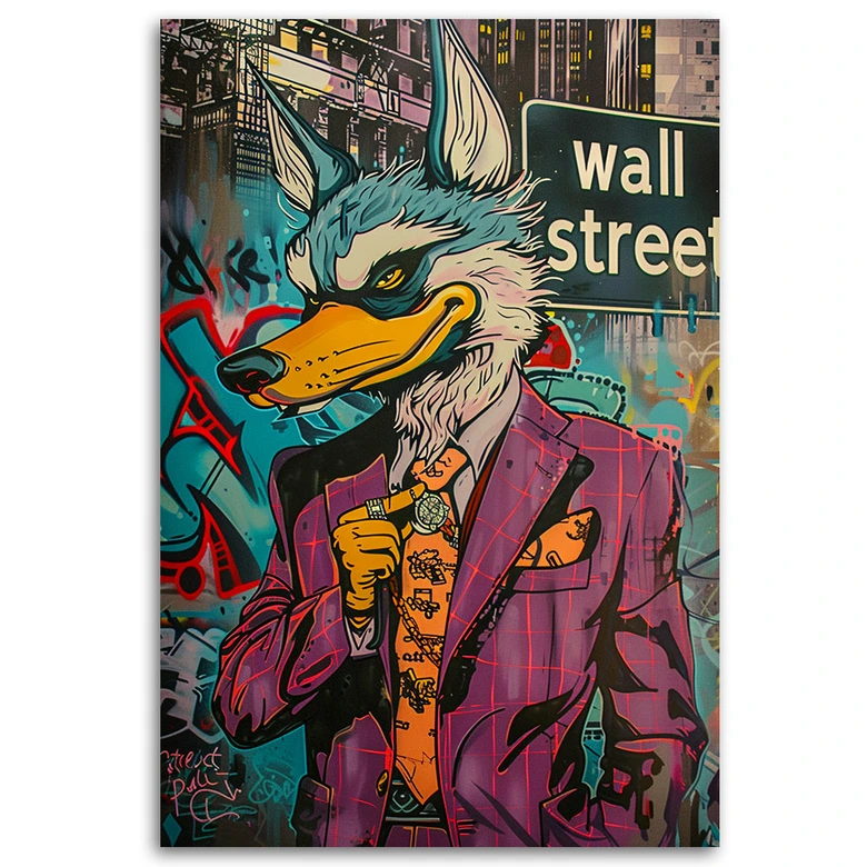 Canvas Schilderij, Wolf of Wall Street AI 
