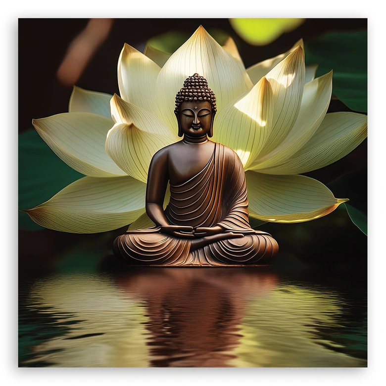 Leinwandbild Zen-Buddha Seerose 