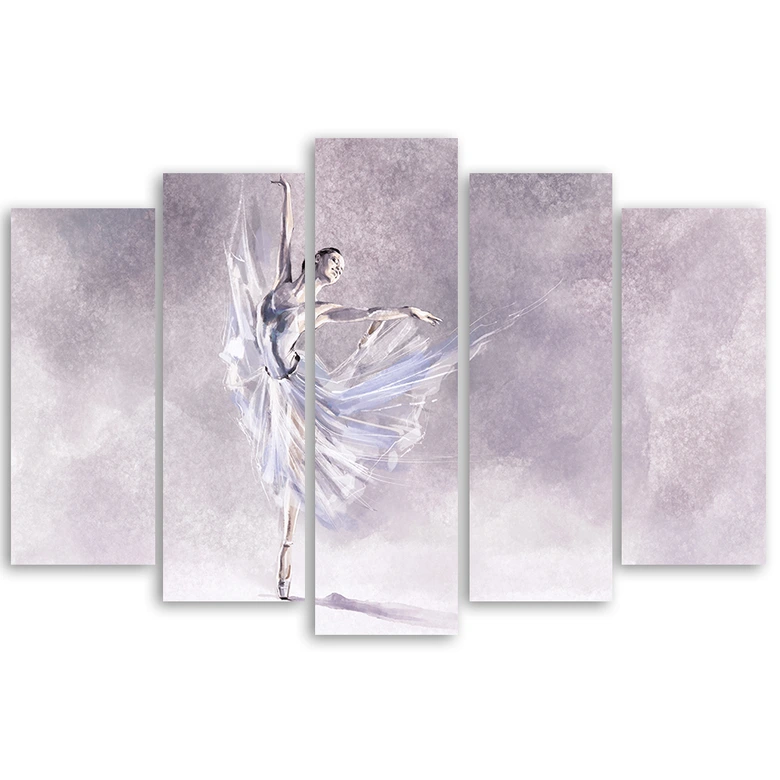 Leinwandbild 5 teilig, Ballerina Pirouet 