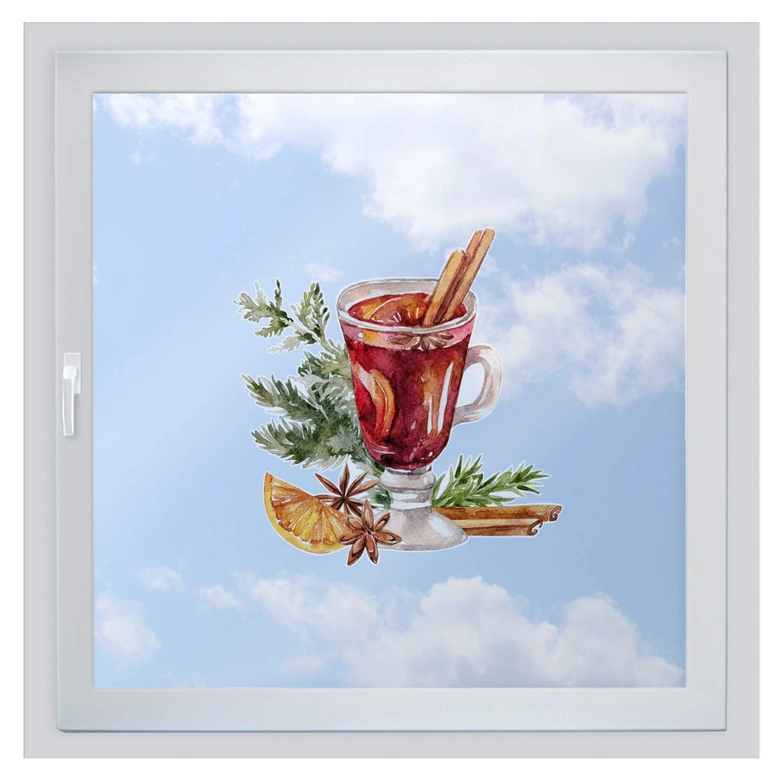 Sticker pour fenêtre Un verre de vin chaud 