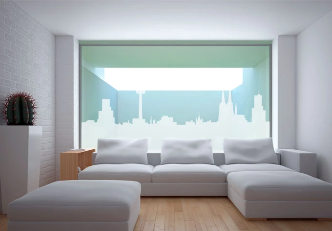 Fensterdekor Köln Skyline 