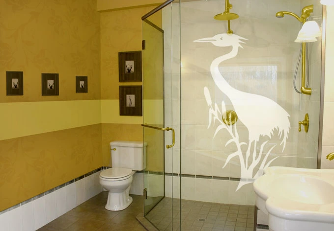 Decoración de ventanas con garzas 
