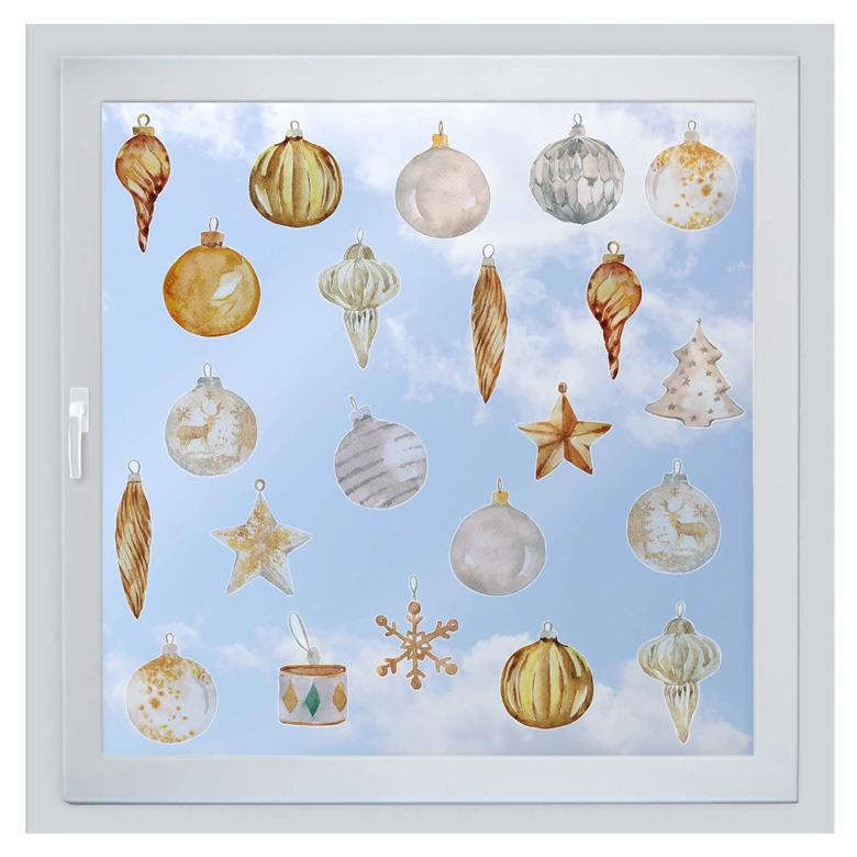 Raamfolie Kerstboom Decoratie (set van 22 raamstickers) 