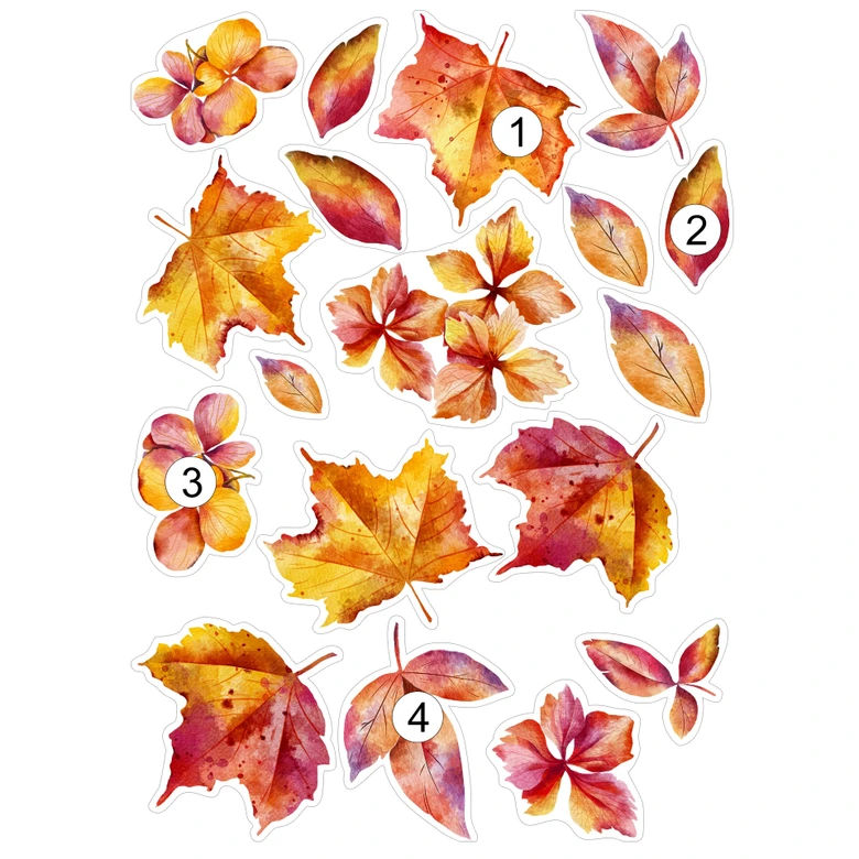 Fensterbild Bunte Herbstblätter | Herbstliche Fensterdeko (18tlg.) 