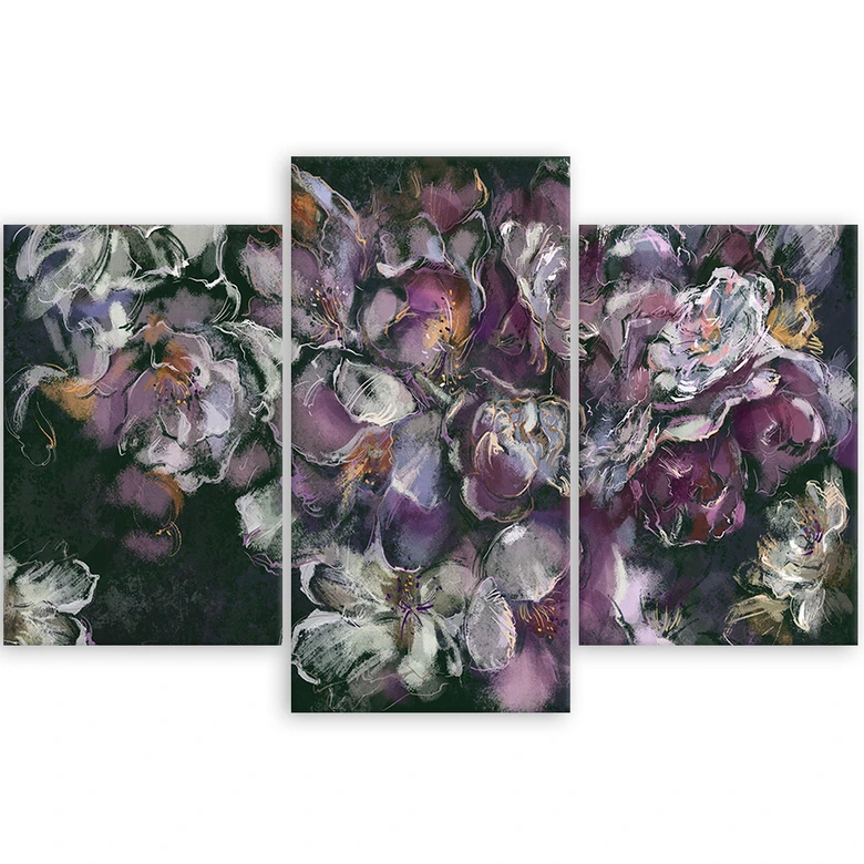 Leinwandbild 3 teilig, Iris Blume 