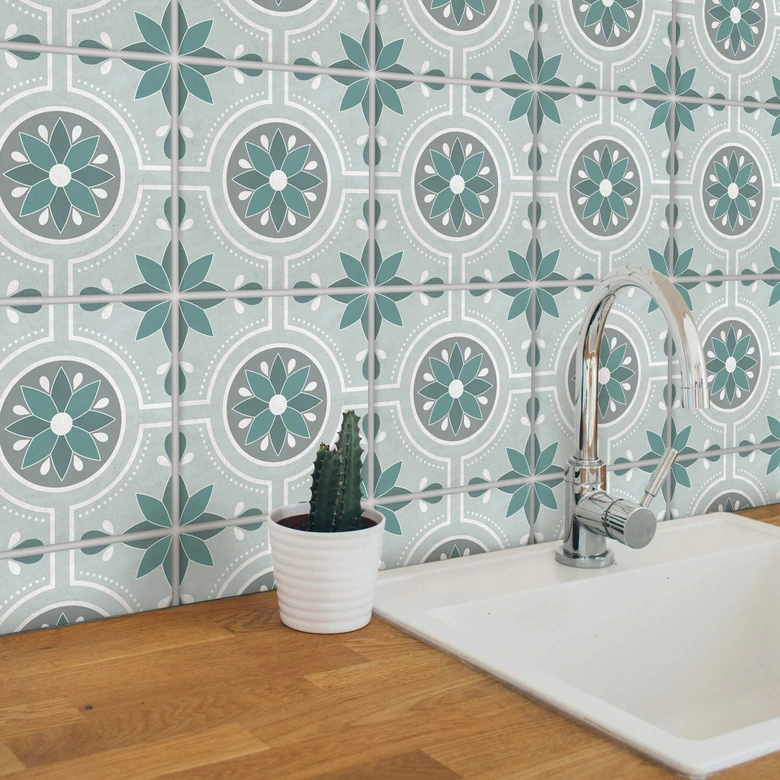 Tegelstickers Bloemen (set van 12) 