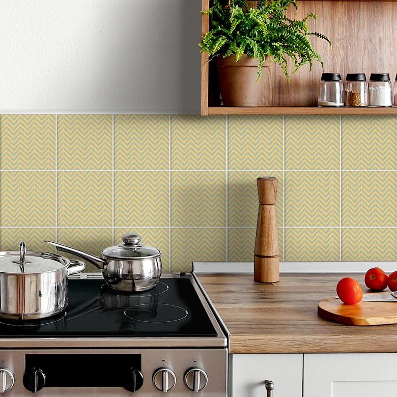 Azulejos Adhesivos Boho - espiga aperol salvia (mate) - lote de 12 Mate | 15x15 cm