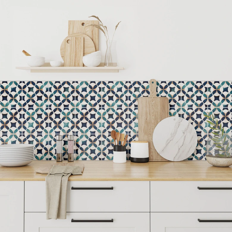 Fliesenaufkleber Portugiesisches Muster Azulejo - Treechild - 12er Set 