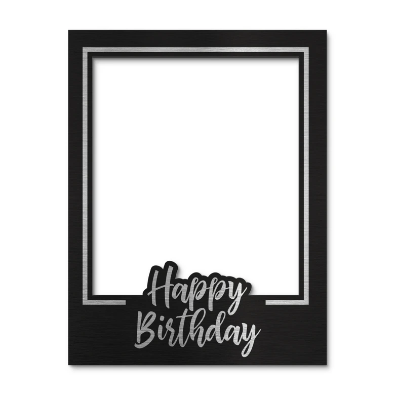 Fotorahmen Happy Birthday Schwarz - Partyrahmen für Geburtstagfeier 