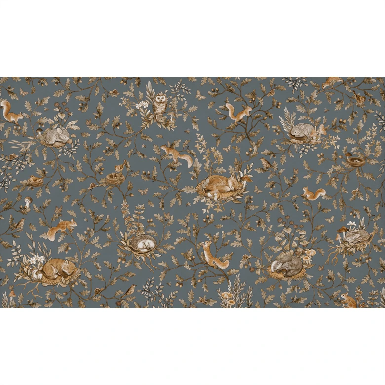 Fototapete Schlafende Waldtiere auf Zweigen - Kikki Belle 